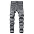 Mid Waisted Jeans Fashionable Slim Fit Men's Jeans Straight Pants